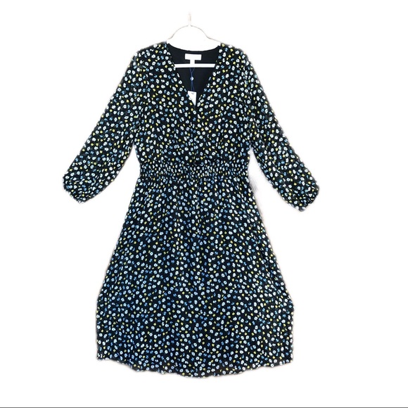 NWT Popsugar Dress Long, Sheer Sleeves, Ditsy Floral, Smocked Waist Size XXL - Picture 2 of 10